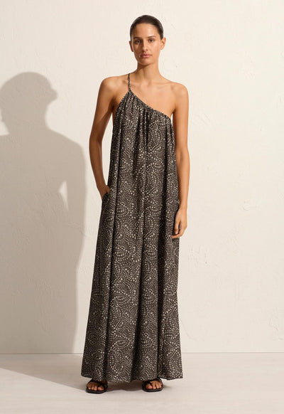 Voluminous One Shoulder Dress - Jasmine (Cocoa) - Matteau