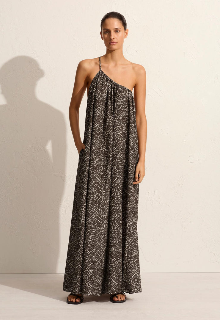 Voluminous One Shoulder Dress - Jasmine (Cocoa) - Matteau