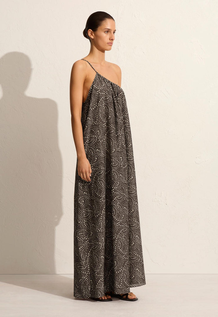 Voluminous One Shoulder Dress - Jasmine (Cocoa) - Matteau