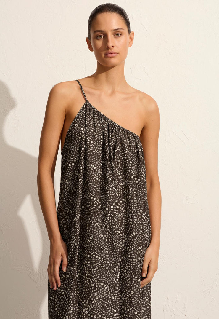 Voluminous One Shoulder Dress - Jasmine (Cocoa) - Matteau