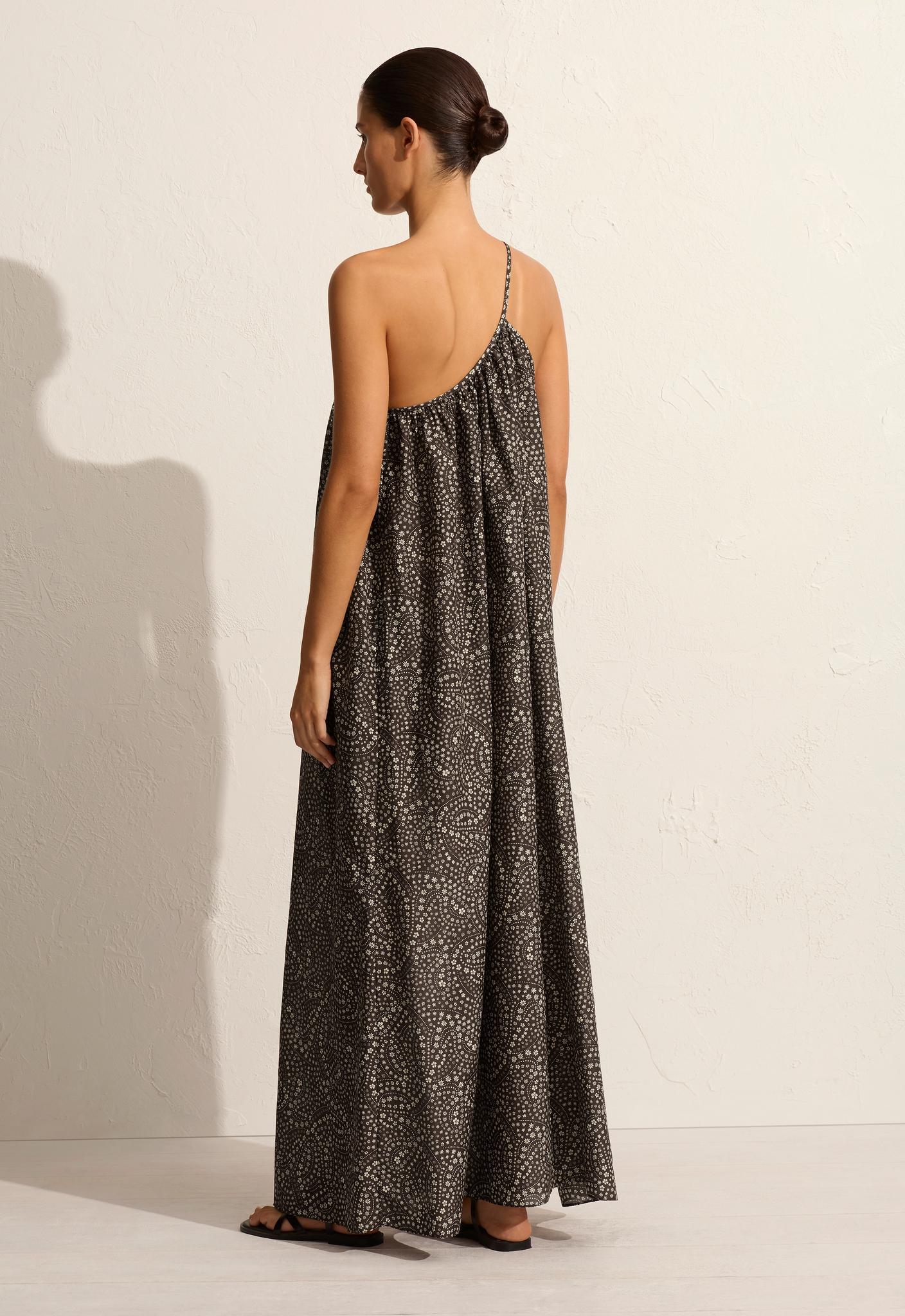 Voluminous One Shoulder Dress - Jasmine (Cocoa) - Matteau