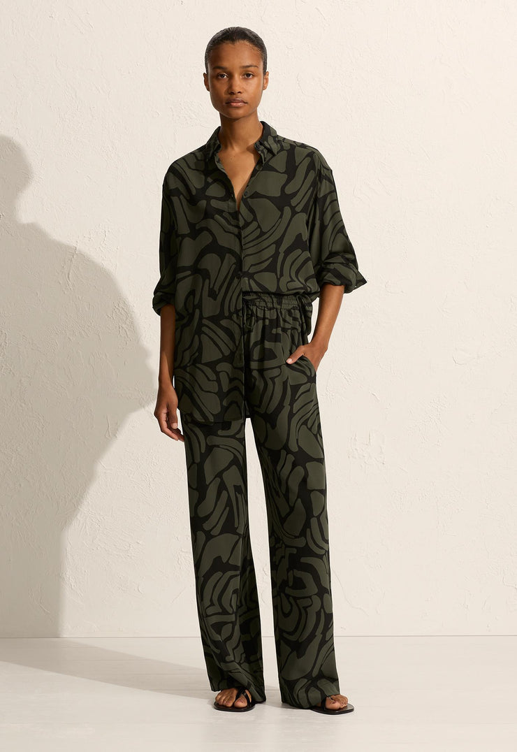 Long Sleeve Silk Shirt - Pebble - Matteau