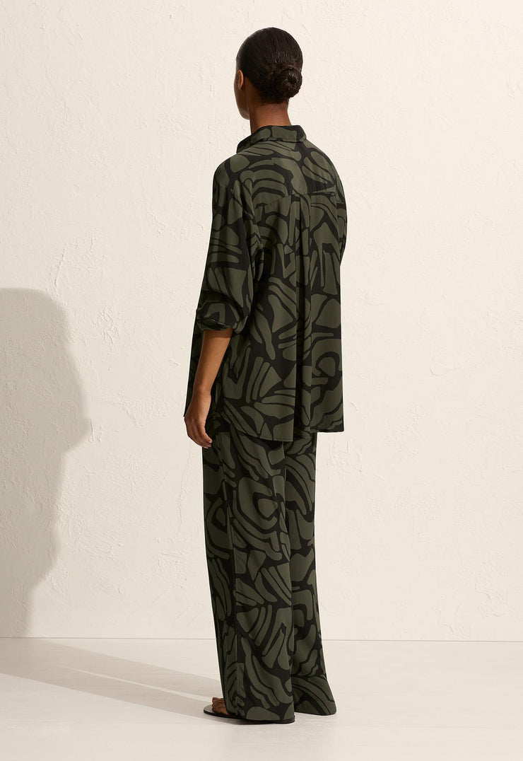 Long Sleeve Silk Shirt - Pebble - Matteau