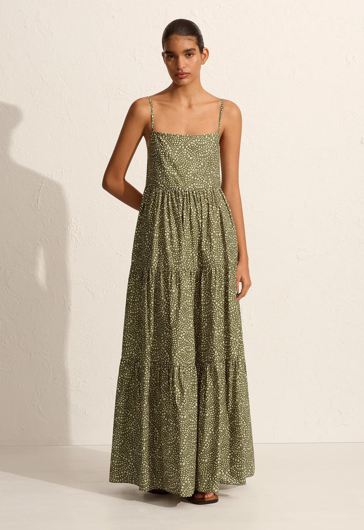 Tiered Low Back Sundress - Jasmine (Olive) - Matteau