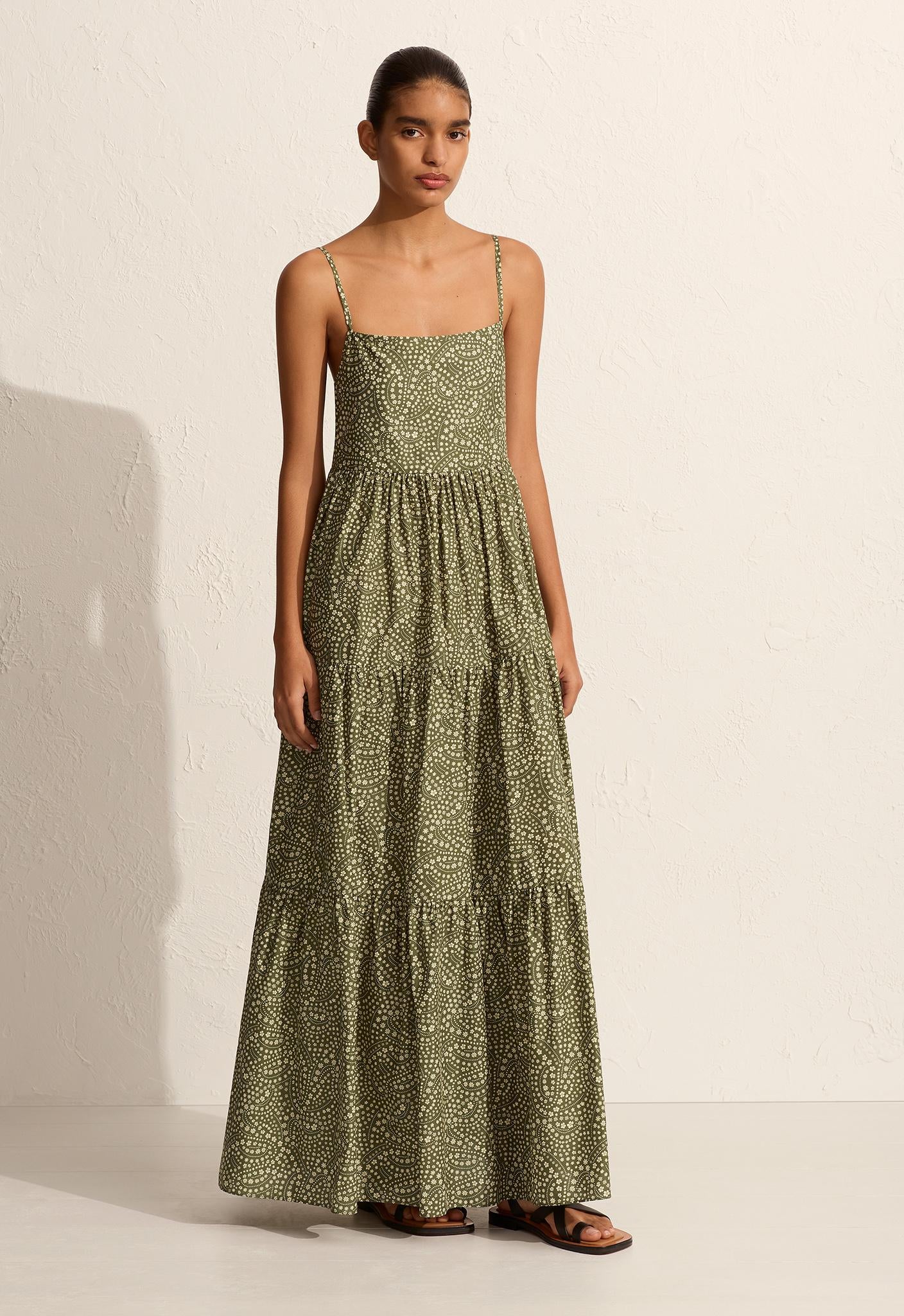 Tiered Low Back Sundress - Jasmine (Olive) - Matteau