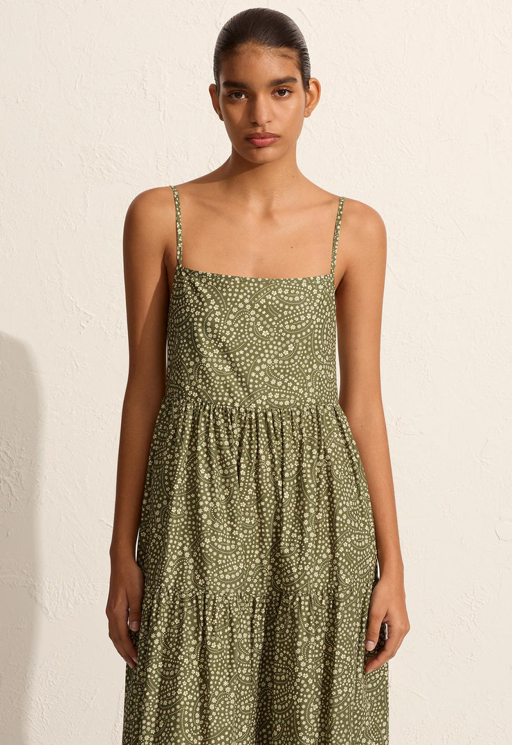 Tiered Low Back Sundress - Jasmine (Olive) - Matteau