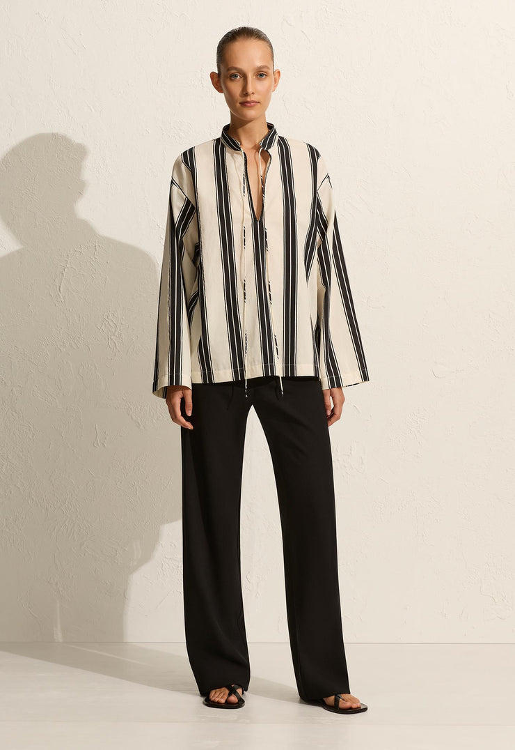 Relaxed Stripe Tunic - Nero Stripe - Matteau