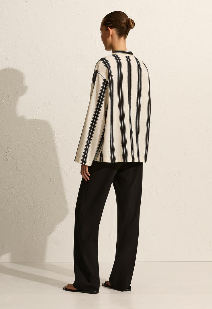 Relaxed Stripe Tunic - Nero Stripe - Matteau