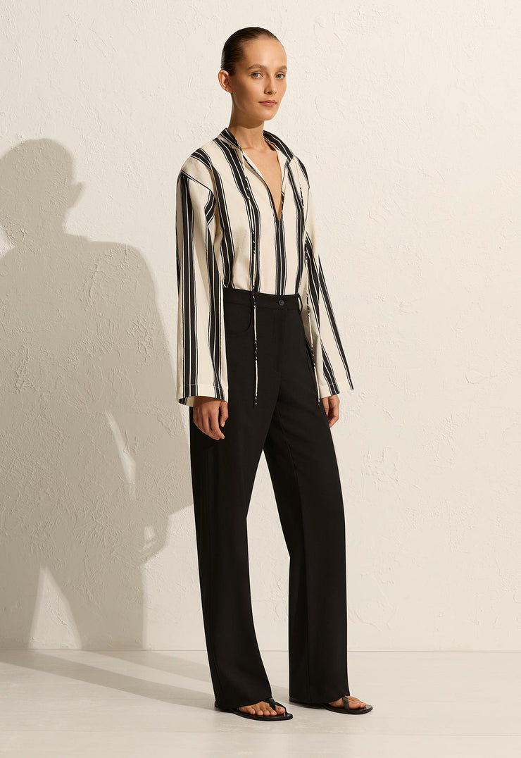 Relaxed Stripe Tunic - Nero Stripe - Matteau