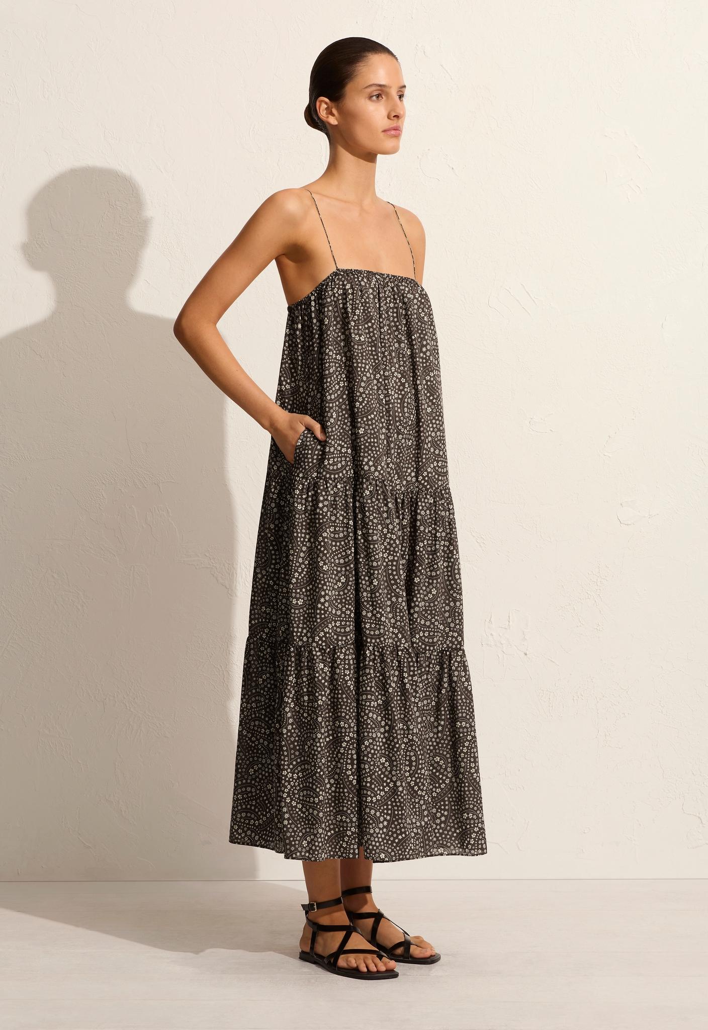 Voluminous Tiered Sundress - Jasmine (Cocoa) - Matteau