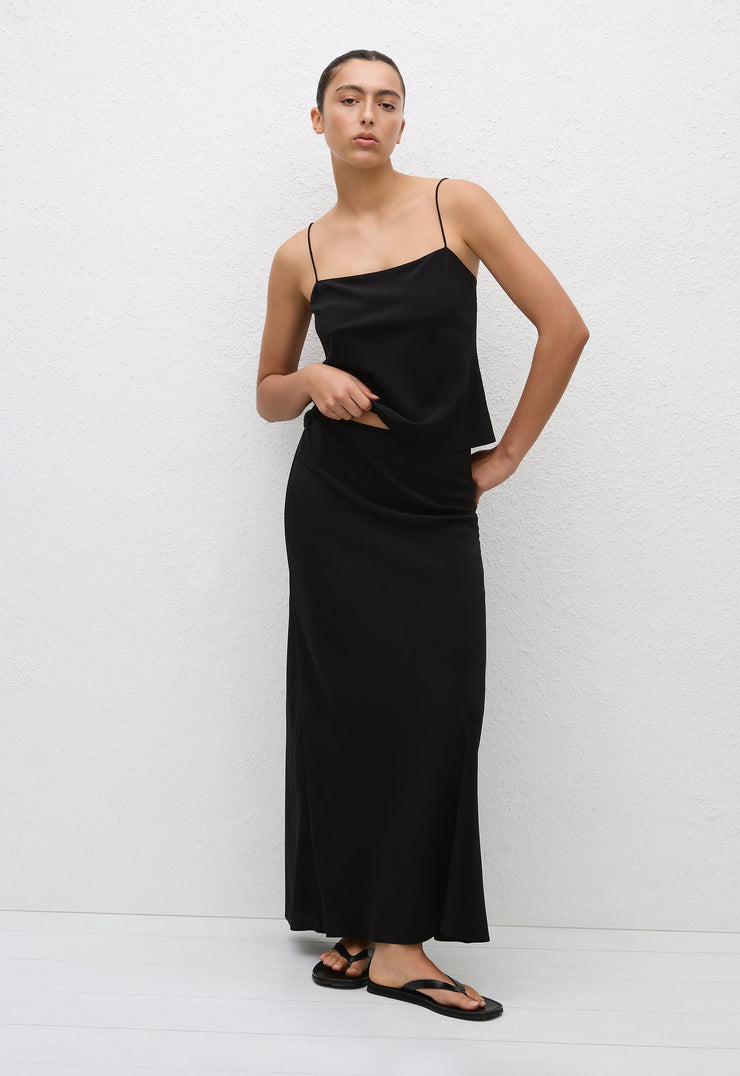 Bias Elastic Skirt - Black - Matteau