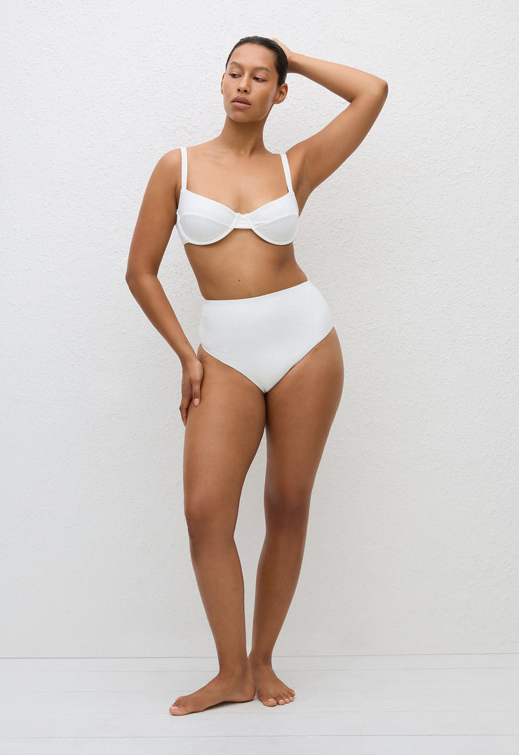 High Waist Brief - Chalk Crinkle - Matteau