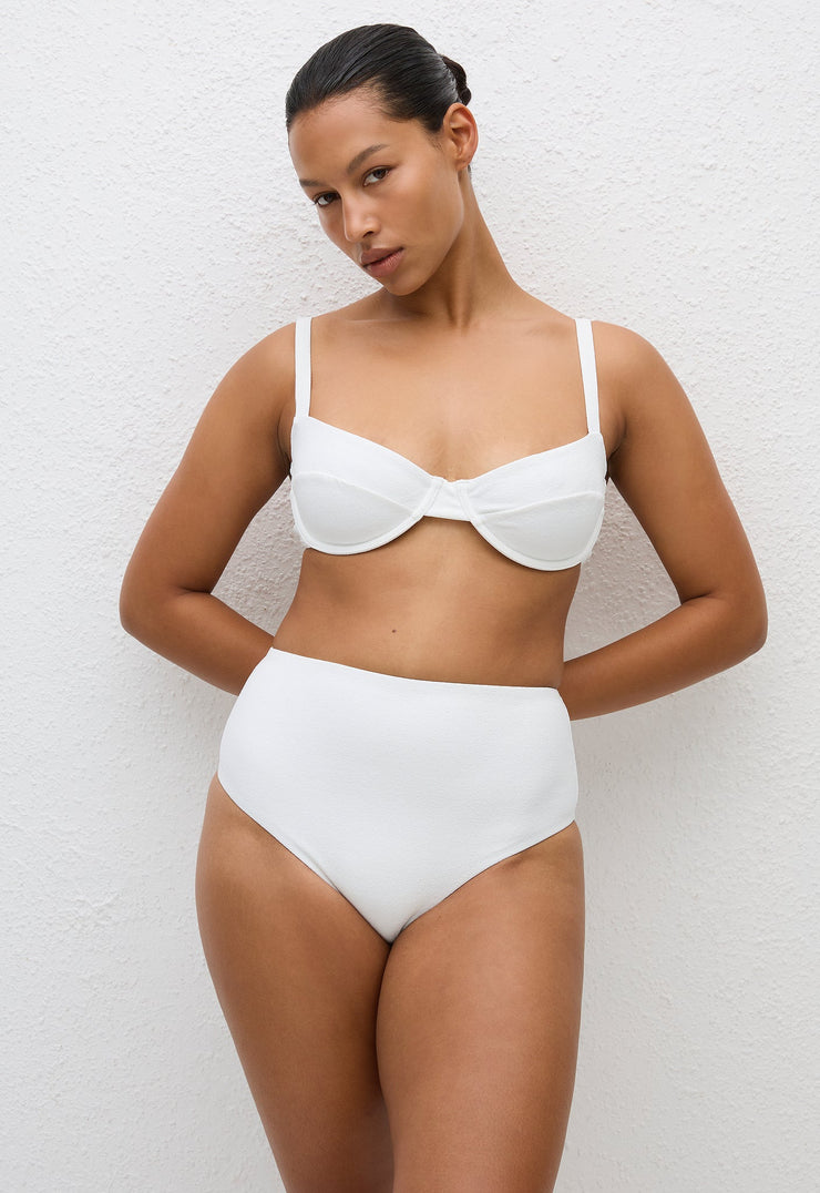 High Waist Brief - Chalk Crinkle - Matteau