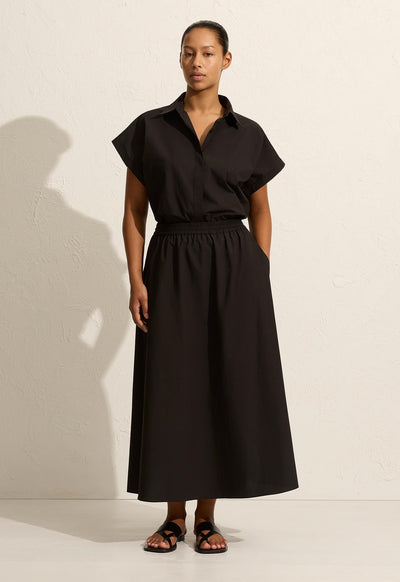 Relaxed Everyday Skirt - Black - Matteau
