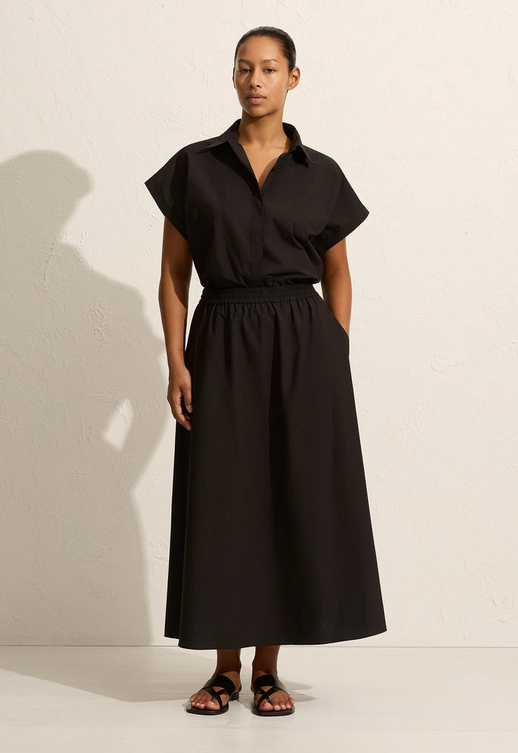 Relaxed Everyday Skirt - Black - Matteau