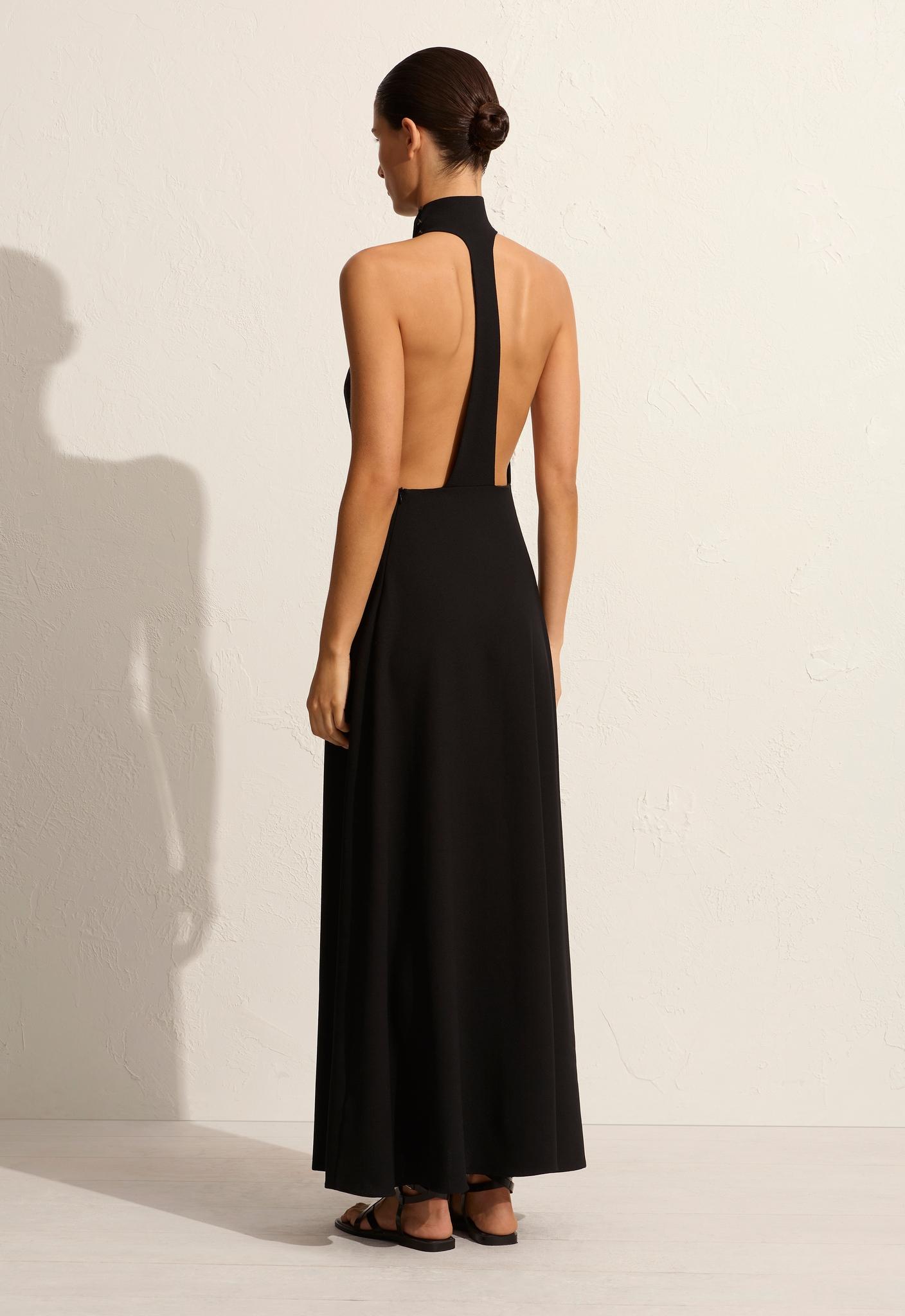 T-Back Midi Dress - Black - Matteau