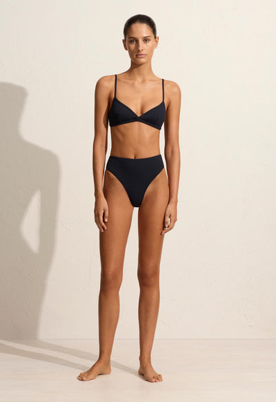 Nineties High Waist Brief - Navy Crinkle - Matteau