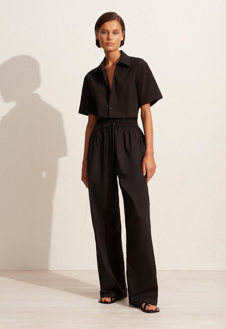 Relaxed Short Sleeve Shirt - Black - Matteau