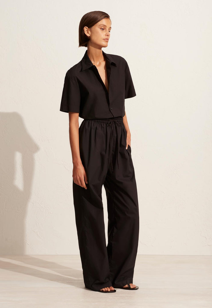 Relaxed Short Sleeve Shirt - Black - Matteau