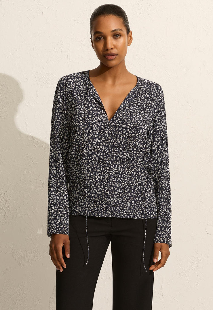 Popover Tie Blouse - Dandelion - Matteau