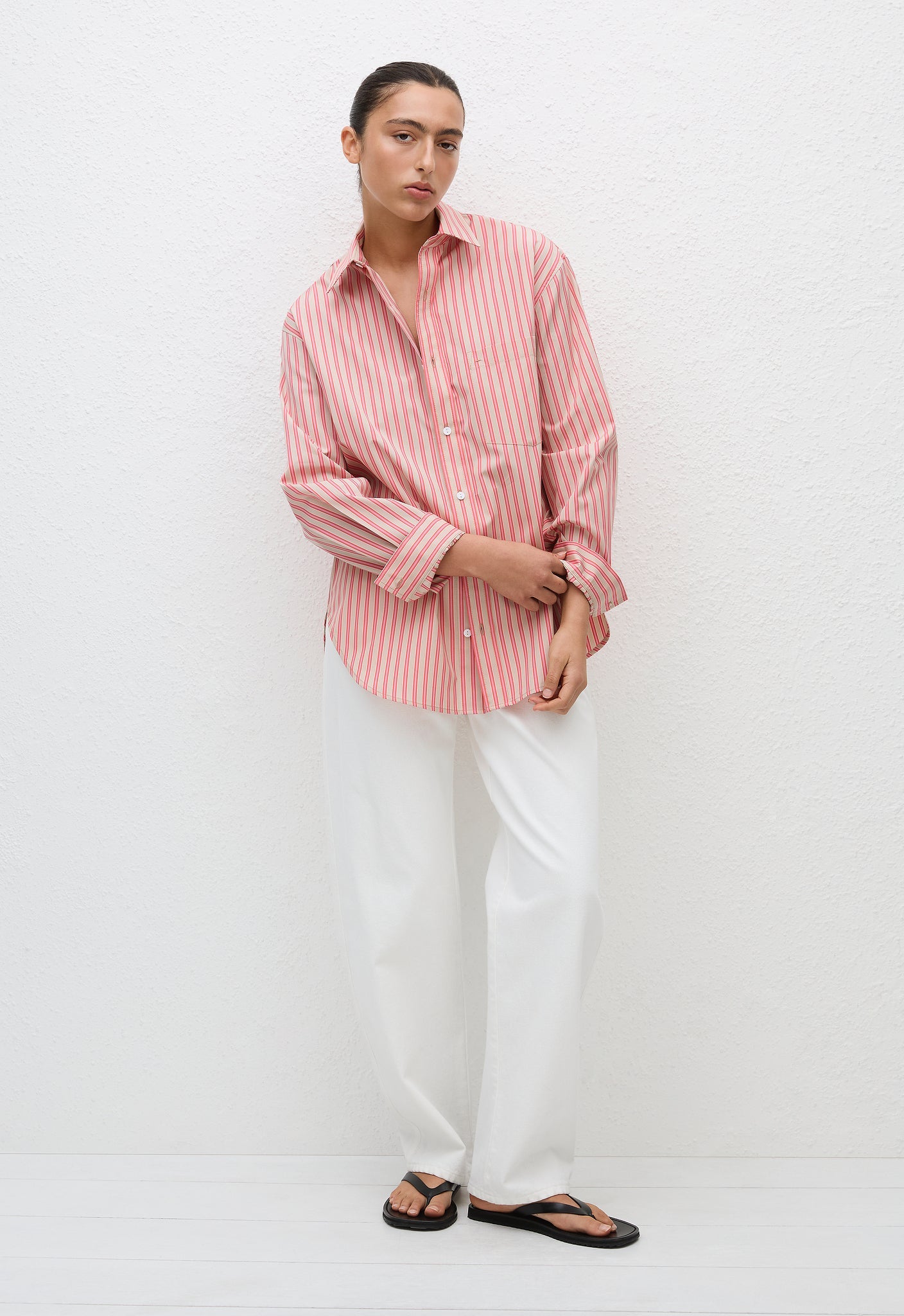 Classic Stripe Shirt - Rose Stripe - Matteau