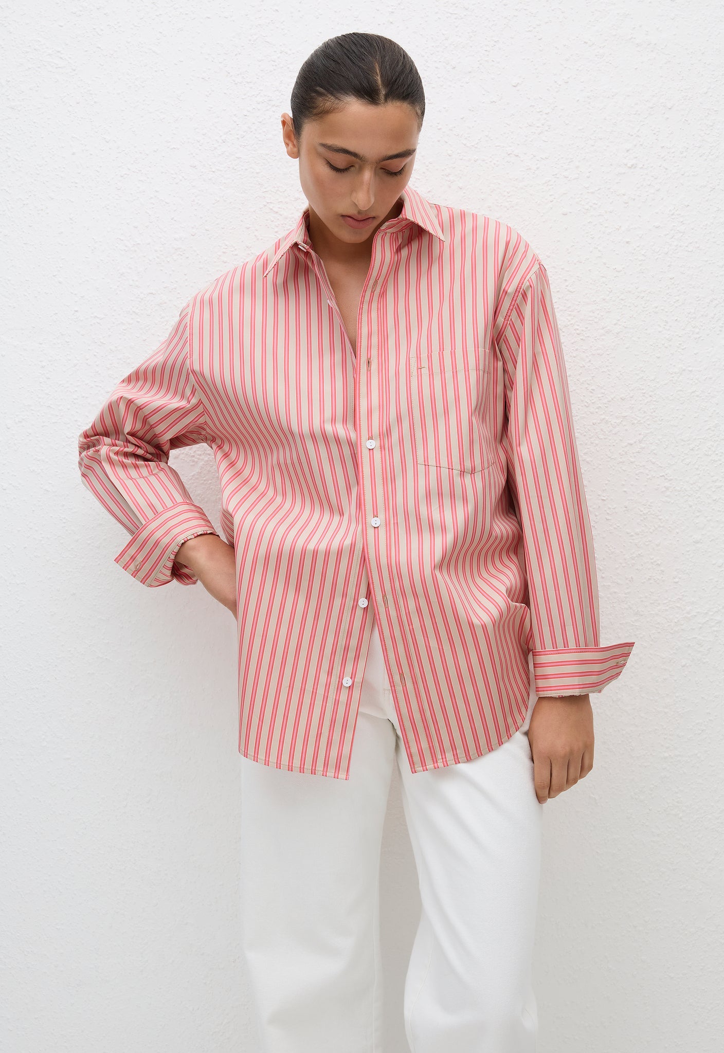 Classic Stripe Shirt - Rose Stripe - Matteau