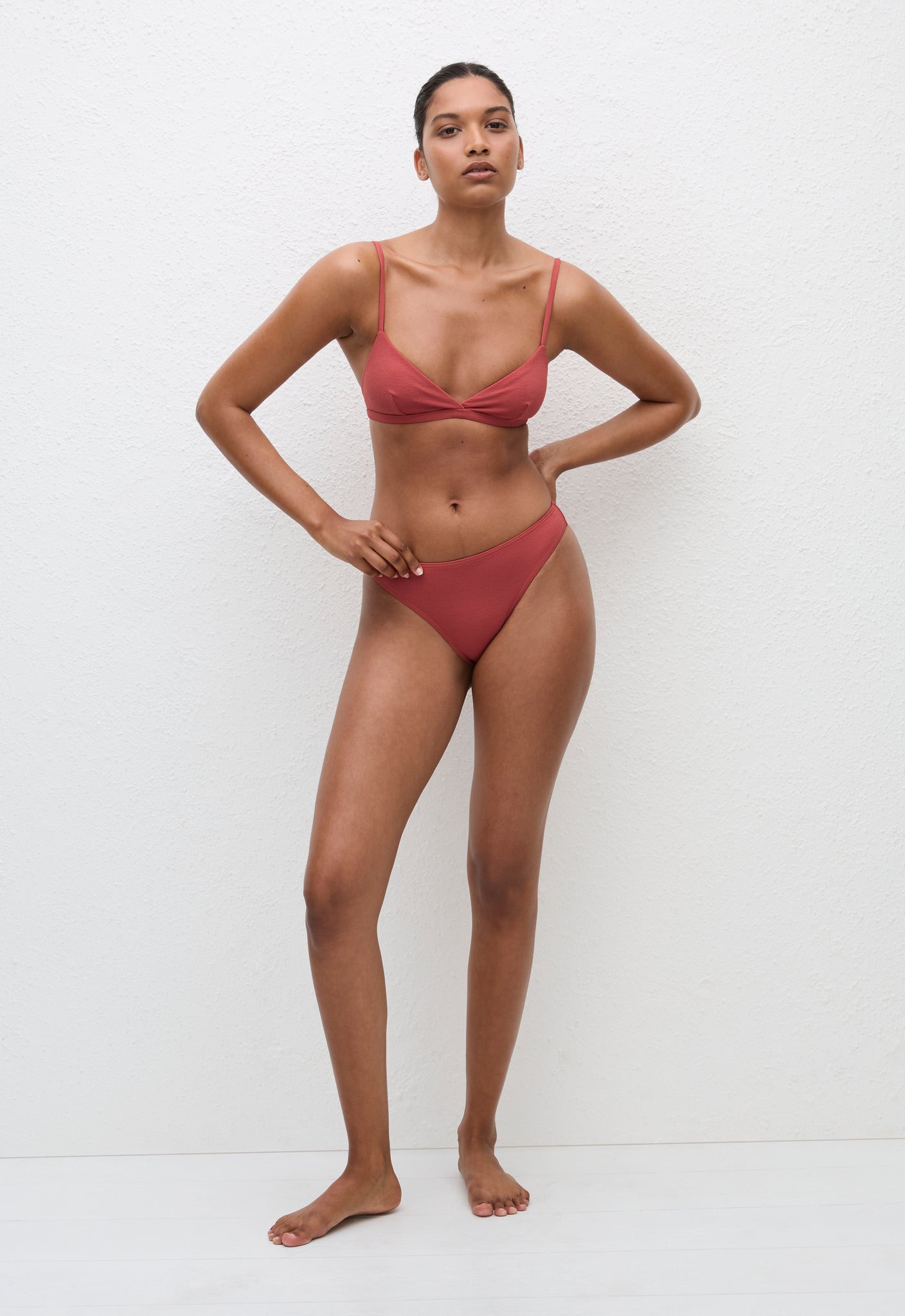 Tri Crop Top - Rose Crinkle - Matteau