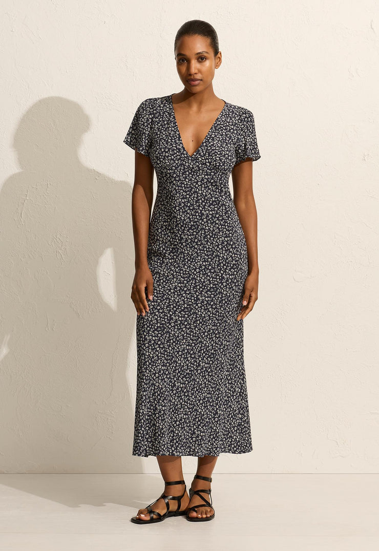 Short Sleeve Bias Dress - Dandelion - Matteau