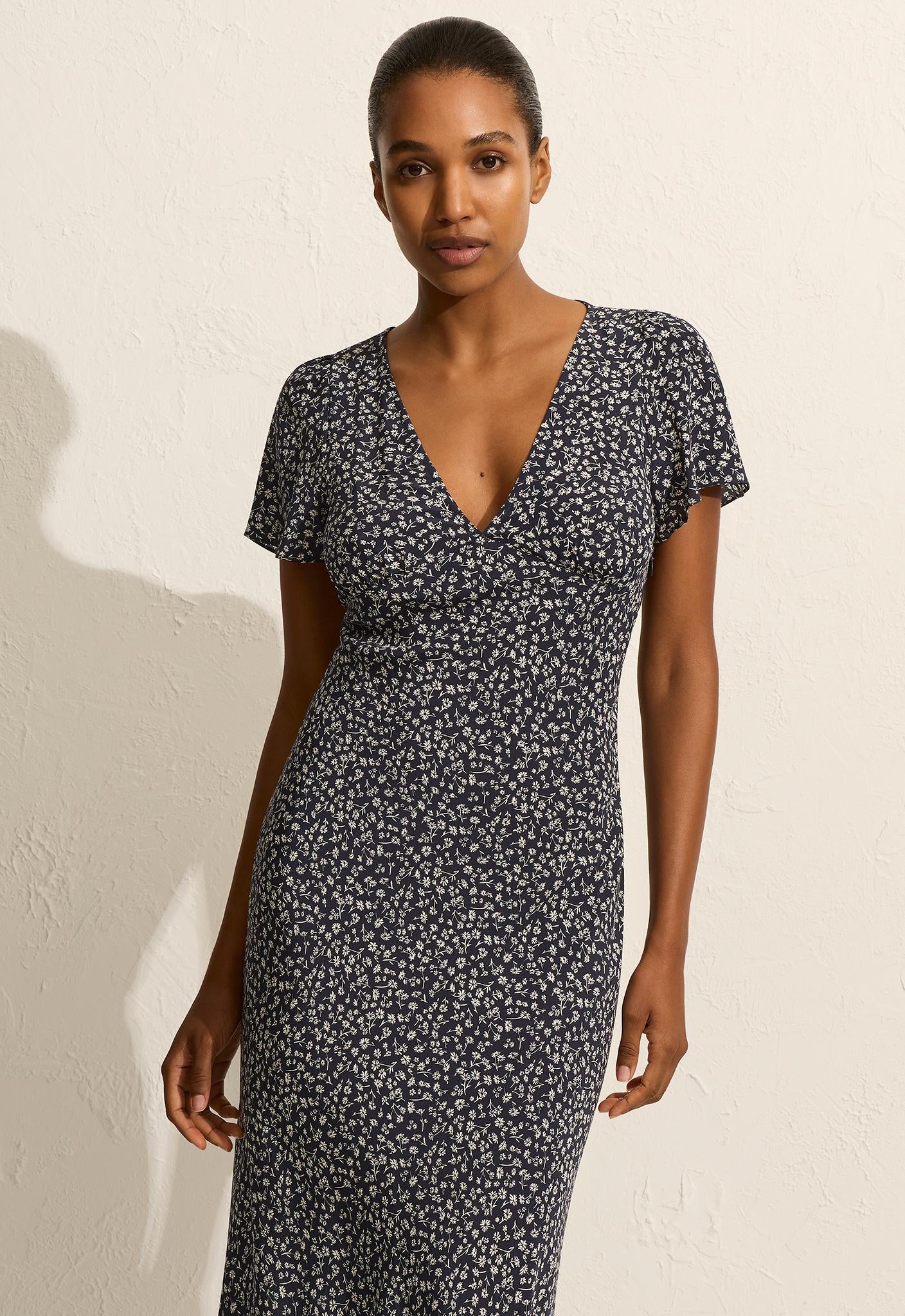 Short Sleeve Bias Dress - Dandelion - Matteau
