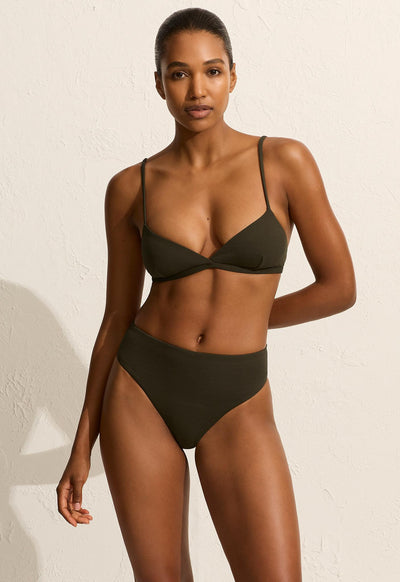 Nineties High Waist Brief - Thyme Crinkle - Matteau