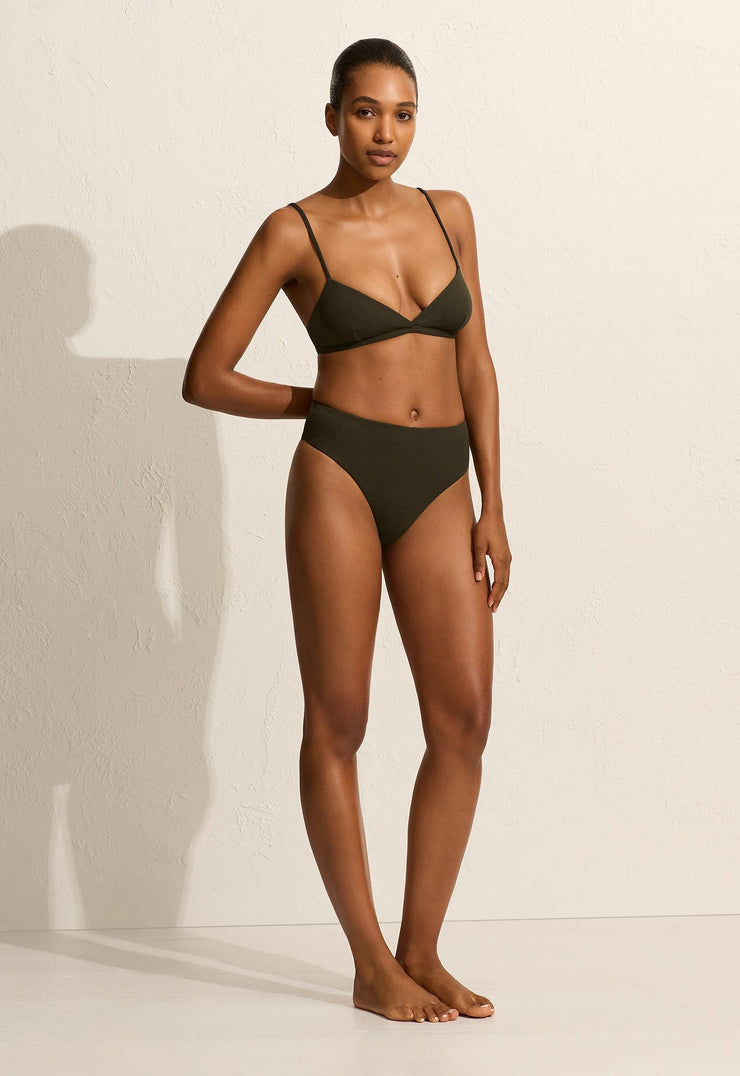 Tri Crop Top - Thyme Crinkle - Matteau