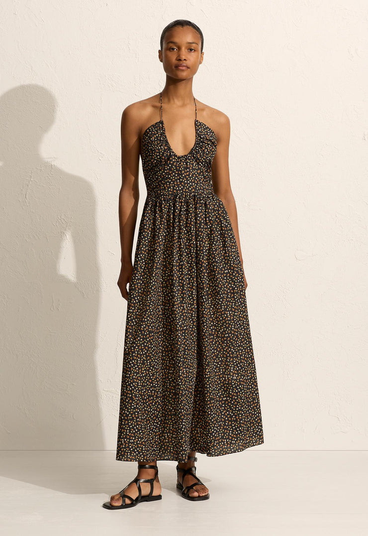 Drawcord Halter Sundress - Meadow - Matteau