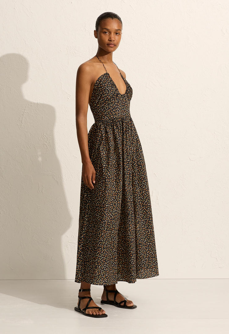 Drawcord Halter Sundress - Meadow - Matteau
