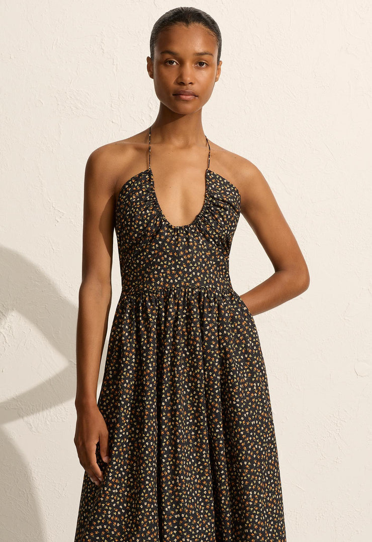Drawcord Halter Sundress - Meadow - Matteau