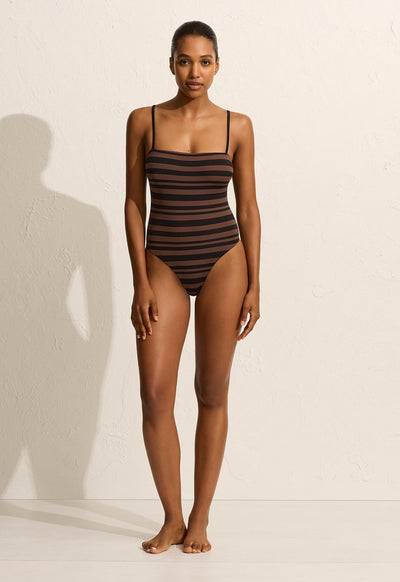 Petite Square Maillot - Nutmeg Stripe - Matteau