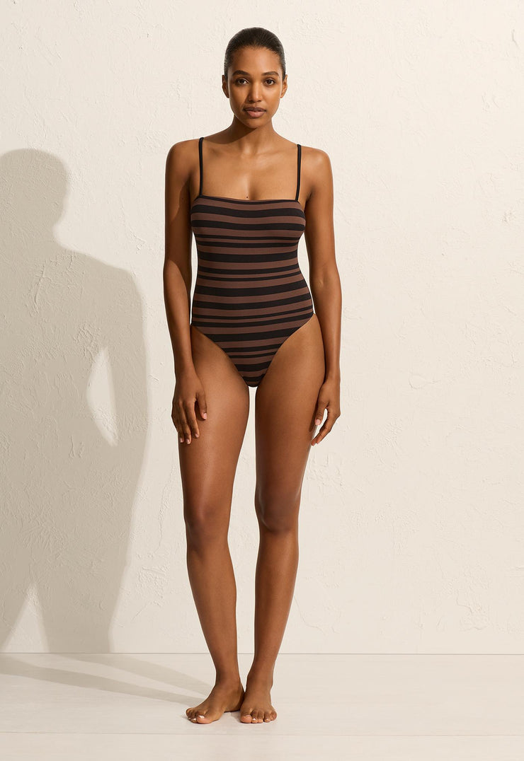 Petite Square Maillot - Nutmeg Stripe - Matteau