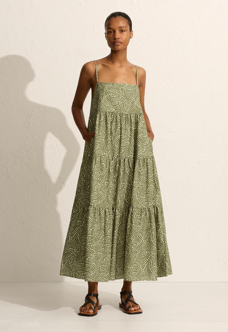 Tiered Sundress - Jasmine (Olive) - Matteau