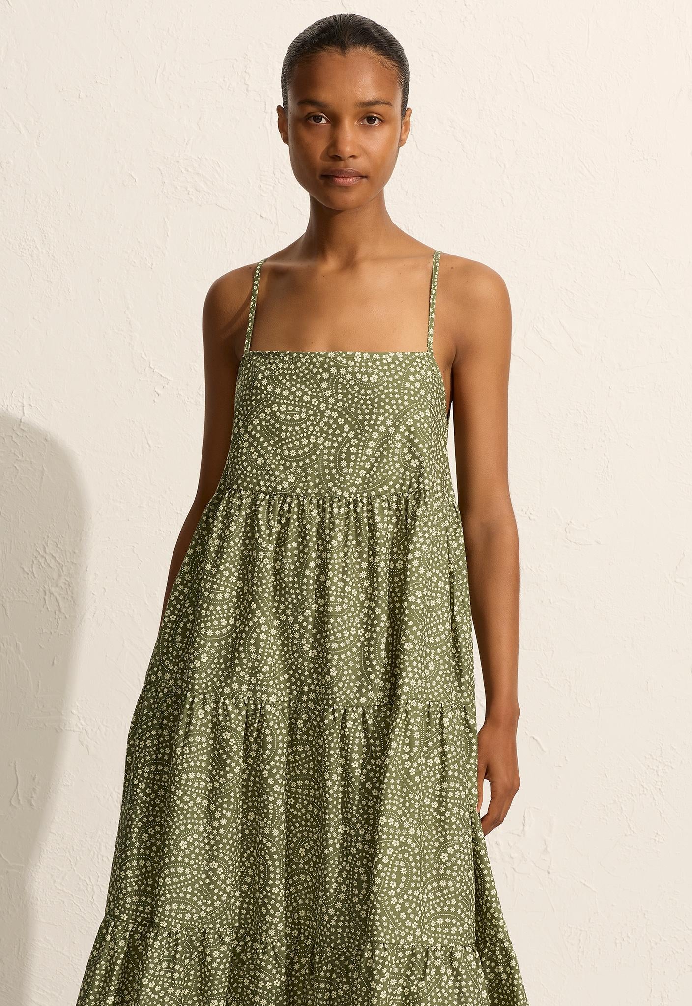 Tiered Sundress - Jasmine (Olive) - Matteau
