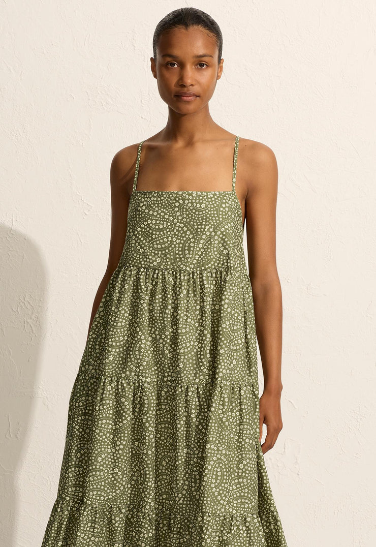 Tiered Sundress - Jasmine (Olive) - Matteau