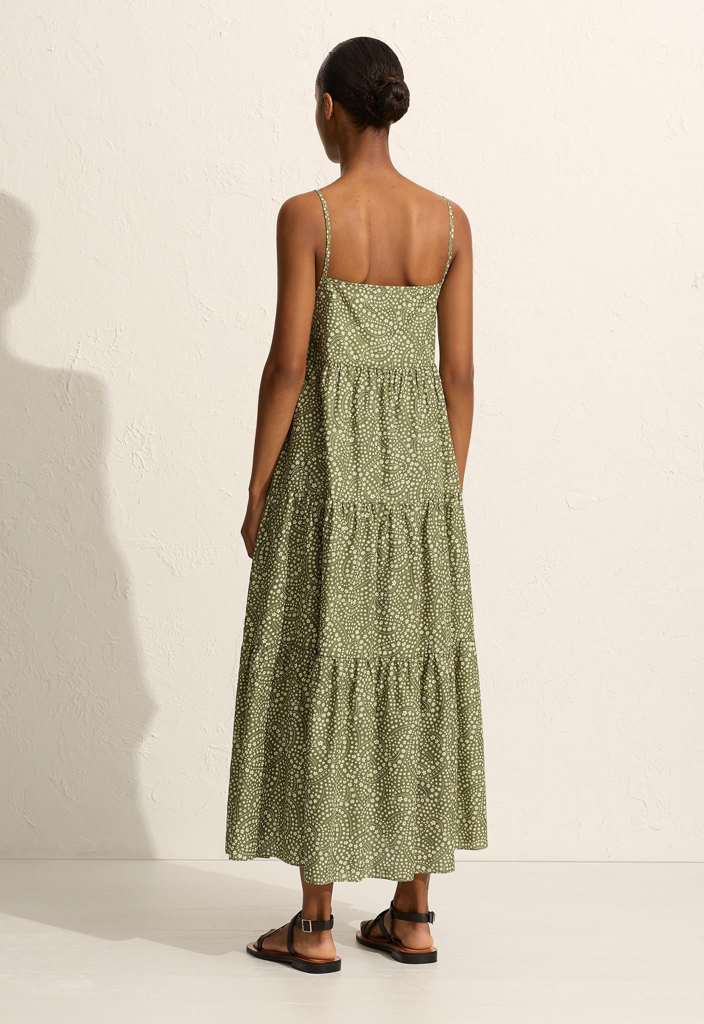Tiered Sundress - Jasmine (Olive) - Matteau