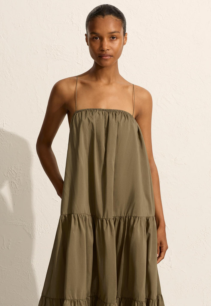 Voluminous Tiered Sundress - Olive - Matteau