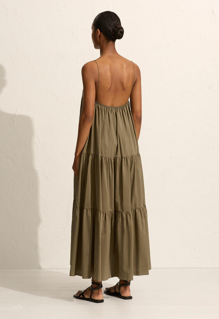 Voluminous Tiered Sundress - Olive - Matteau