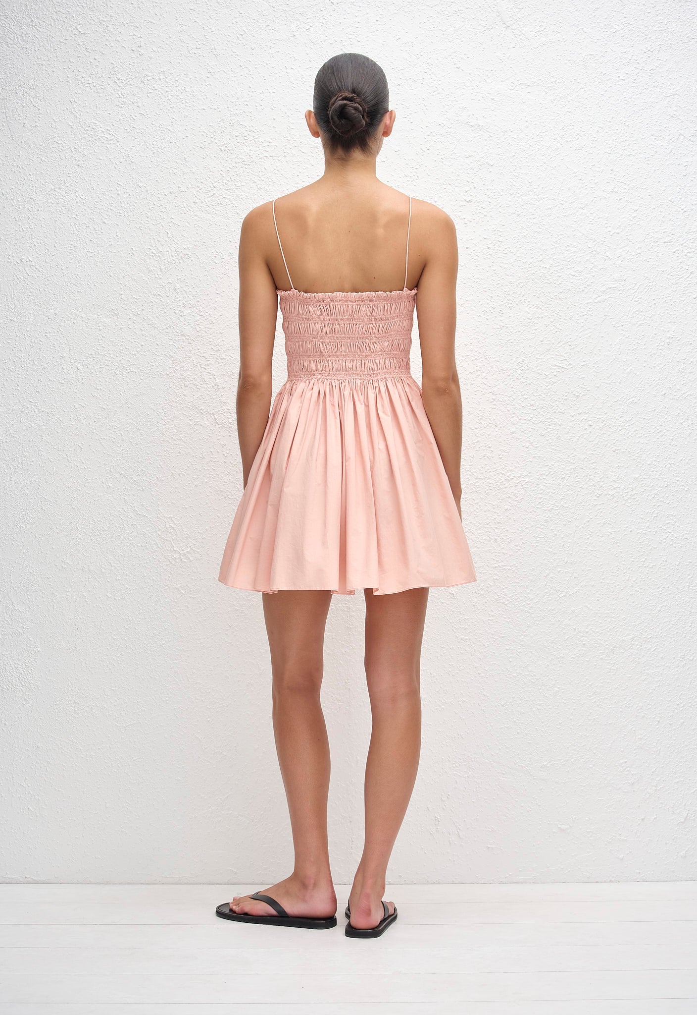 Shirred Bodice Mini Dress - Blush - Matteau