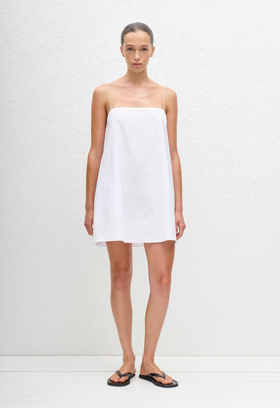 Square Cami Mini Dress - White - Matteau