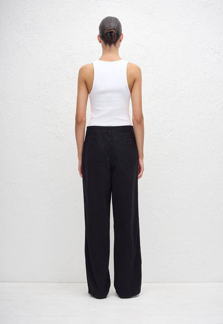 Straight Leg Cargo Pant - Black - Matteau