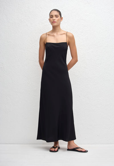 Square Slip Dress - Black - Matteau