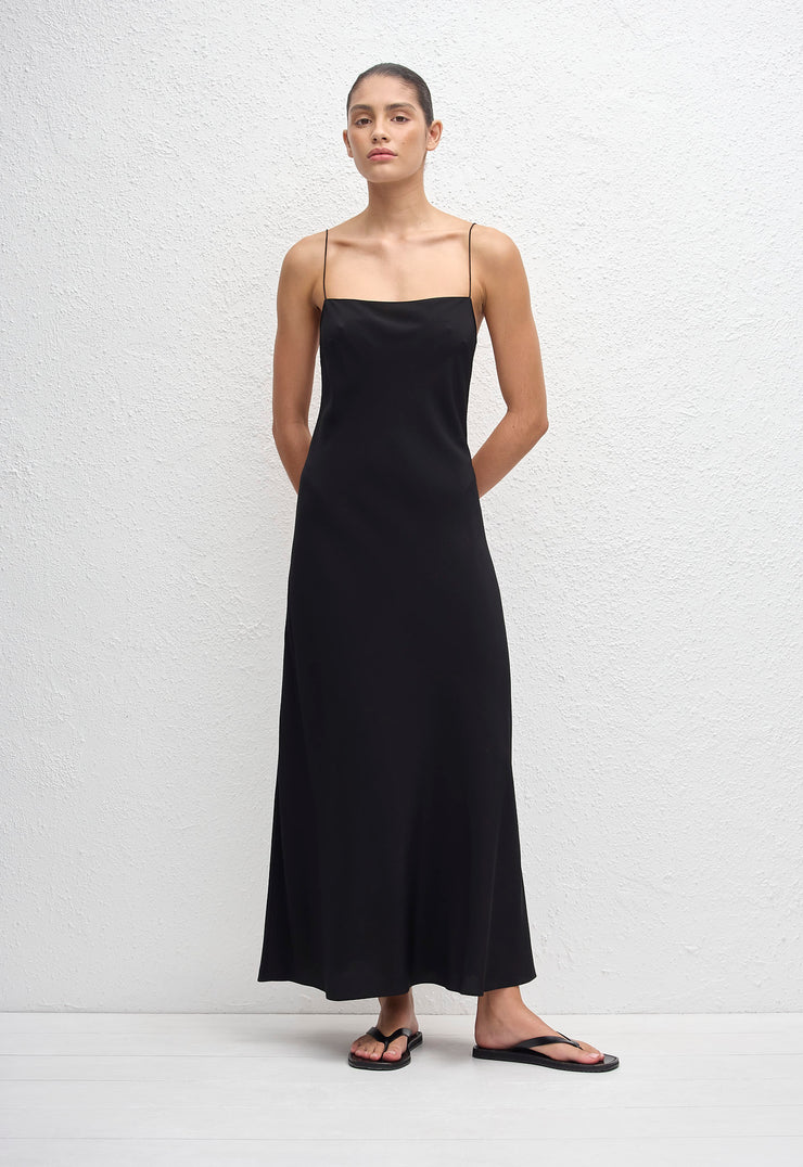 Square Slip Dress - Black - Matteau