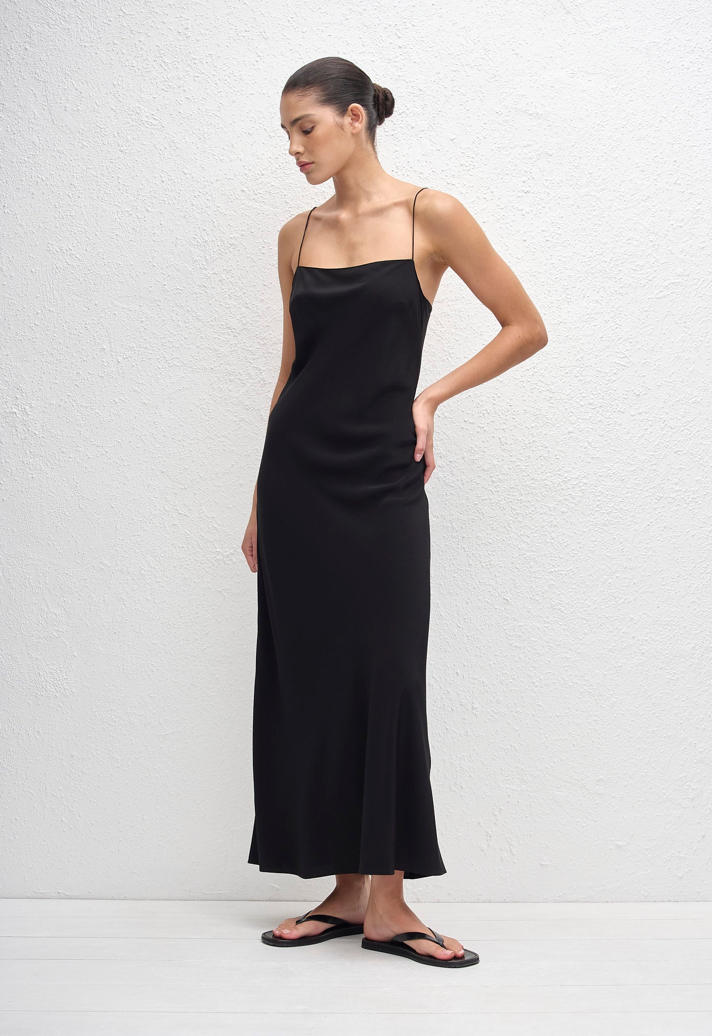Square Slip Dress - Black - Matteau