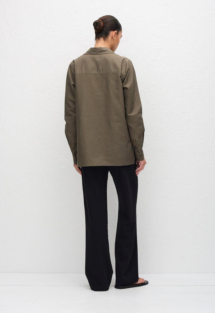 Straight Linen Shirt - Myrtle - Matteau