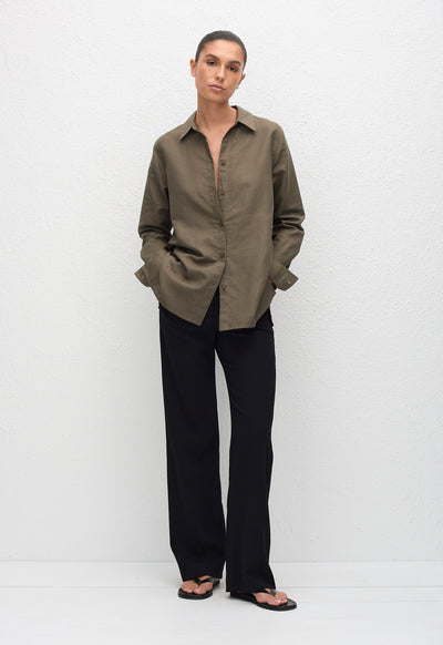 Straight Linen Shirt - Myrtle - Matteau